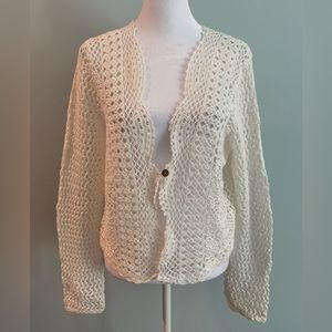 Crochet sweater w/one button closure
